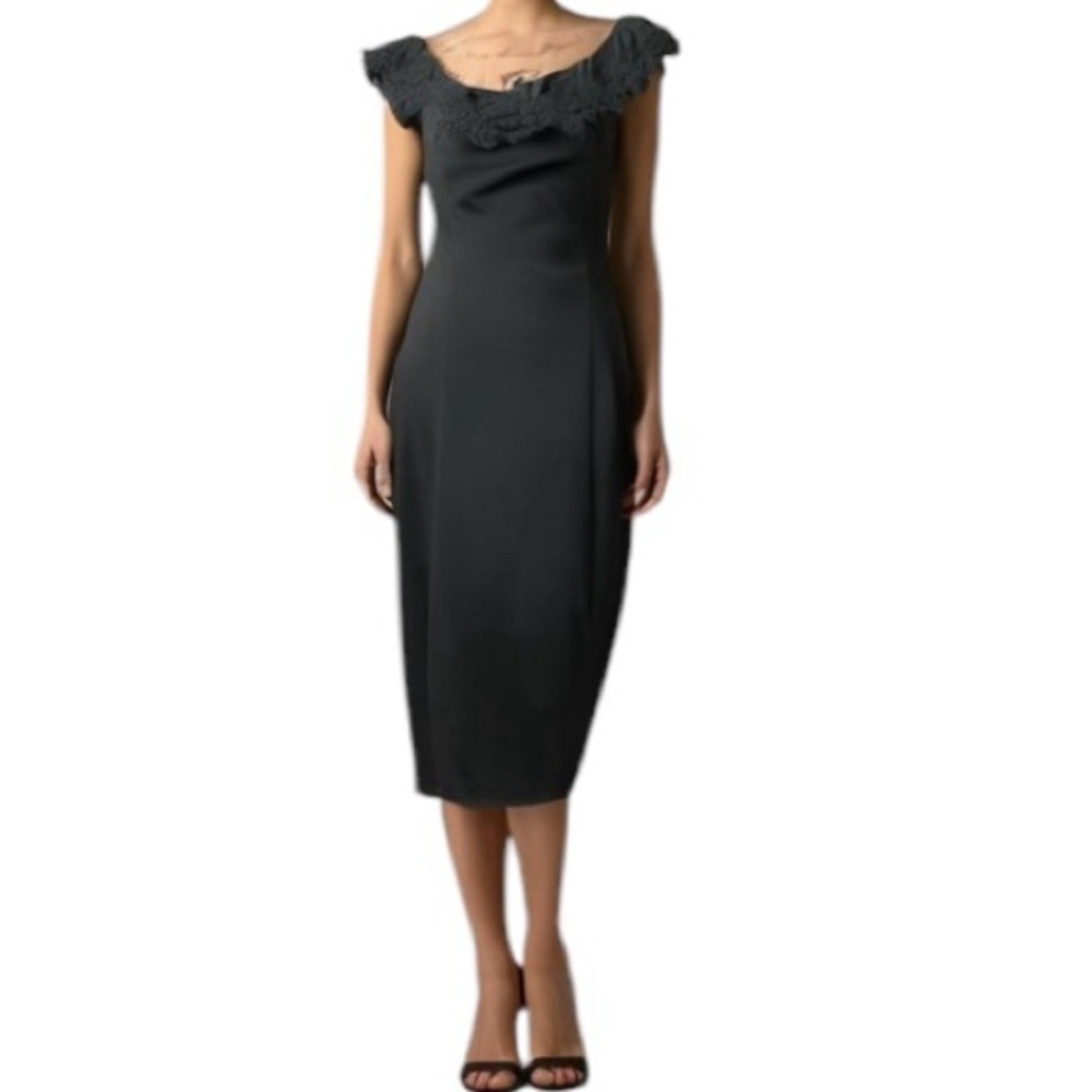 Bisou Bisou Lace Trim Off The Shoulder Coctail Dress Size 14